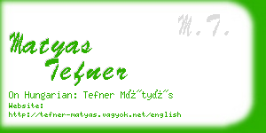 matyas tefner business card